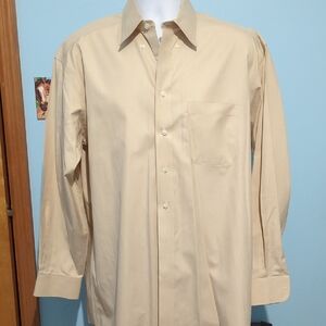 Roundtree & Yorke Beige Men's Dress Shirt